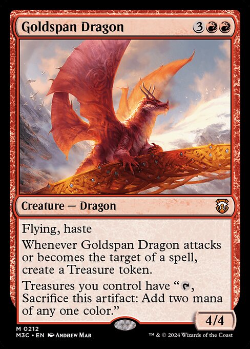 【リップルFoil】【EN】黄金架のドラゴン/Goldspan Dragon [M3C] 赤M No.212