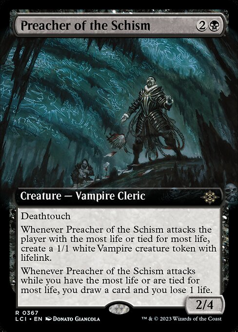 【拡張アート】【Foil】【EN】分派の説教者/Preacher of the Schism [LCI] 黒R No.367