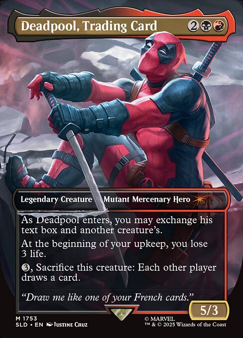 【フルアート】【Foil】【EN】Deadpool, Trading Card [SLD] 金M No.1753