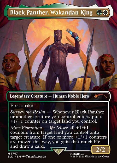 【フルアート】【Foil】【EN】Black Panther, Wakandan King [SLD] 金M No.1747