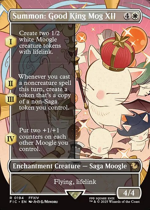 【ボーダレス】【Foil】【EN】召喚：蛮神善王モグル・モグXII世/Summon: Good King Mog XII [FIC] 白R No.194