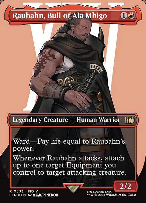 【ボーダレス】【サージFoil】【EN】アラミゴの猛牛、ラウバーン/Raubahn, Bull of Ala Mhigo [FIN] 赤R No.533