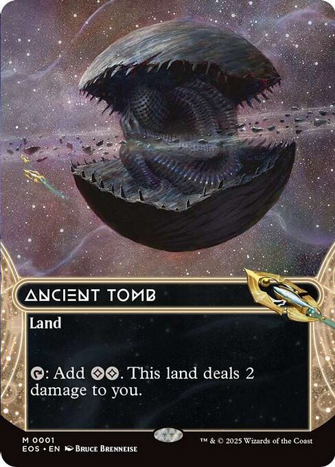 【ボーダレス】【Foil】【EN】古えの墳墓/Ancient Tomb [EOS] 土地M No.1