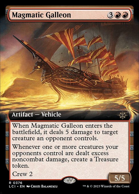 【拡張アート】【Foil】【EN】マグマ用ガレオン船/Magmatic Galleon [LCI] 赤R No.376