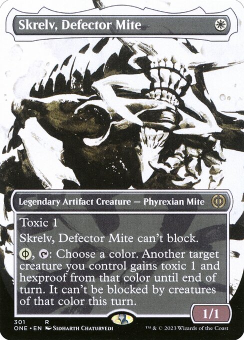 【ショーケース】【ボーダレス】【Foil】【EN】離反ダニ、スクレルヴ/Skrelv, Defector Mite [ONE] 白R No.301