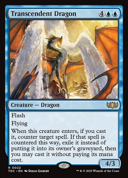 【Foil】【EN】卓絶の龍/Transcendent Dragon [TDC] 青R No.22