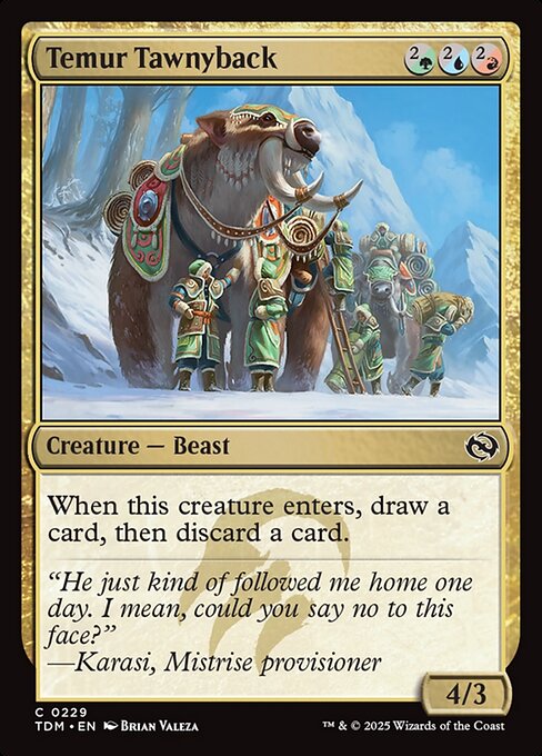 【Foil】【EN】ティムールの栗毛獣/Temur Tawnyback [TDM] 金C No.229