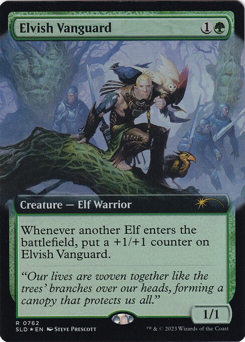【拡張アート】【Foil】【EN】エルフの先兵/Elvish Vanguard [SLD] 緑R No.762