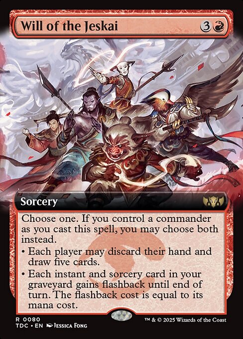 【拡張アート】【Foil】【EN】ジェスカイの意志/Will of the Jeskai [TDC] 赤R No.80