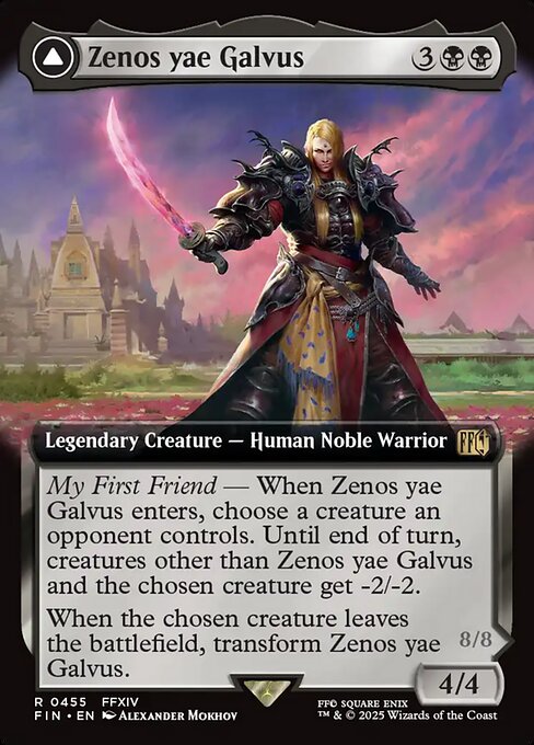 【拡張アート】【Foil】【EN】ゼノス・イェー・ガルヴァス // 超越せし者、神龍/Zenos yae Galvus // Shinryu, Transcendent Rival [FIN] 黒R No.455