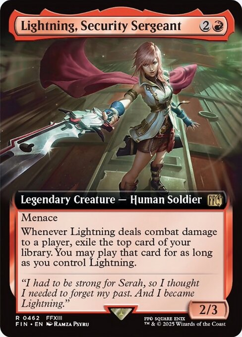 【拡張アート】【EN】刃向かう者、ライトニング/Lightning, Security Sergeant [FIN] 赤R No.462