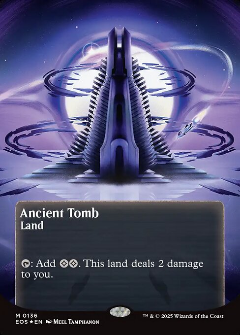 【ボーダレス】【ギャラクシーFoil】【EN】古えの墳墓/Ancient Tomb [EOS] 土地M No.136