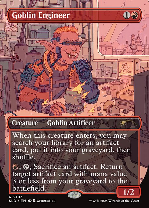【ボーダレス】【ギャラクシーFoil】【EN】ゴブリンの技師/Goblin Engineer [SLD] 赤R No.2103