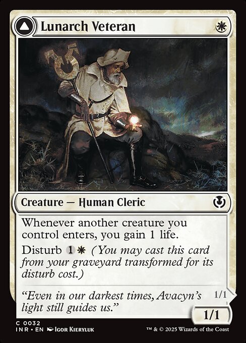 【Foil】【EN】月皇の古参兵 // 光明の幻影/Lunarch Veteran // Luminous Phantom [INR] 白C No.32
