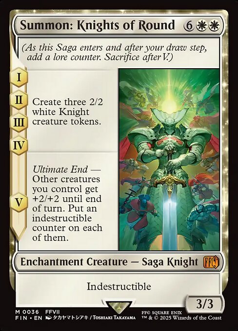 【Foil】【EN】召喚：ナイツオブラウンド/Summon: Knights of Round [FIN] 白M No.36