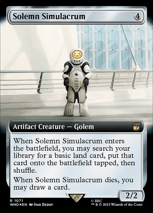 【サージFoil】【拡張アート】【Foil】【EN】真面目な身代わり/Solemn Simulacrum [WHO] 茶R No.1071