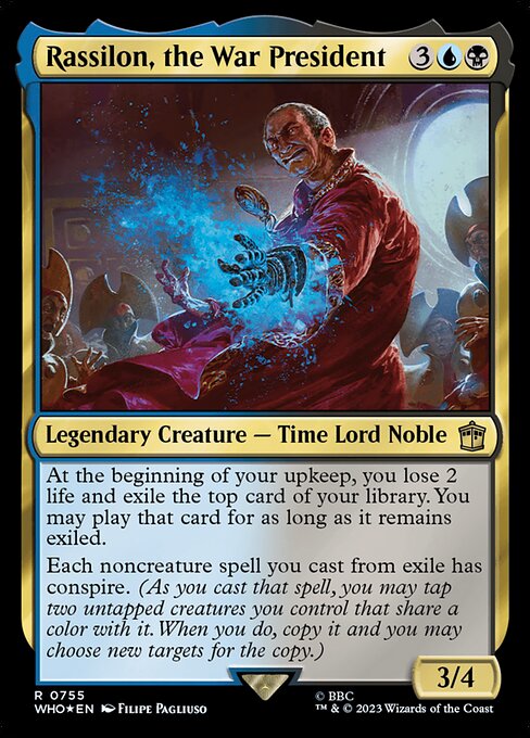 【サージFoil】【Foil】【EN】戦時大統領、ラシロン/Rassilon, the War President [WHO] 金R No.755