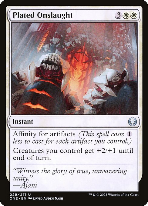 【Foil】【EN】板金鎧の猛攻/Plated Onslaught [ONE] 白U No.29
