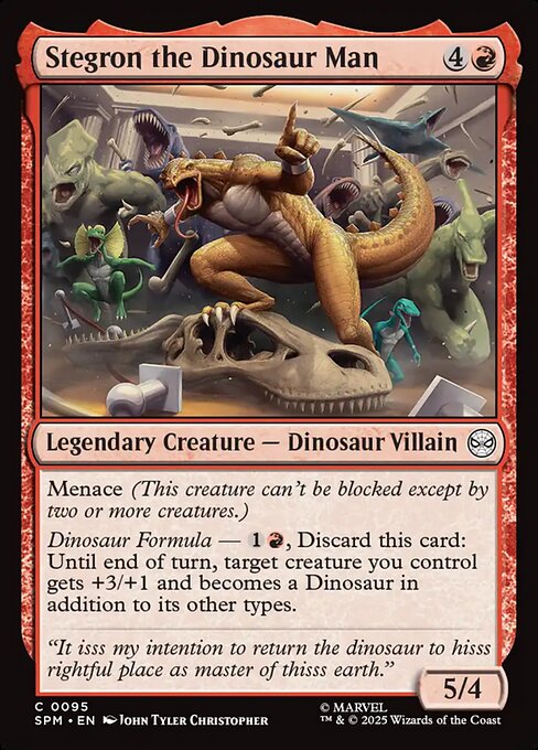 【Foil】【EN】恐竜人間ステグロン/Stegron the Dinosaur Man [SPM] 赤C No.95