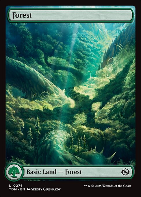 【フルアート】【Foil】【EN】森/Forest [TDM] 土地C No.276