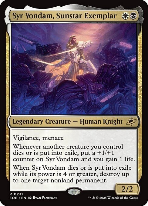 【Foil】【EN】サンスターの模範、ヴォンダム卿/Syr Vondam, Sunstar Exemplar [EOE] 金R No.231