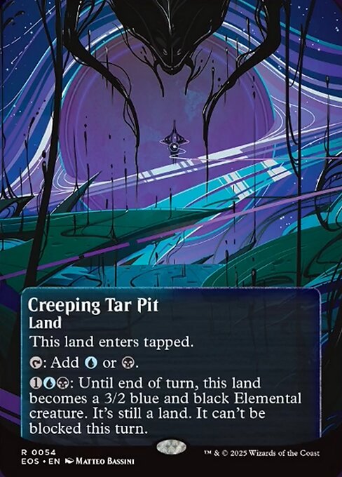 【ボーダレス】【Foil】【EN】忍び寄るタール坑/Creeping Tar Pit [EOS] 土地R No.54
