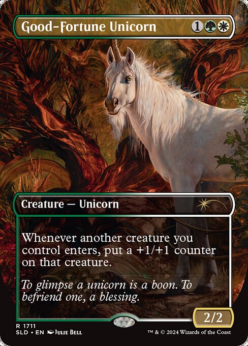 【フルアート】【Foil】【EN】吉兆の一角獣/Good-Fortune Unicorn [SLD] 金R No.1711