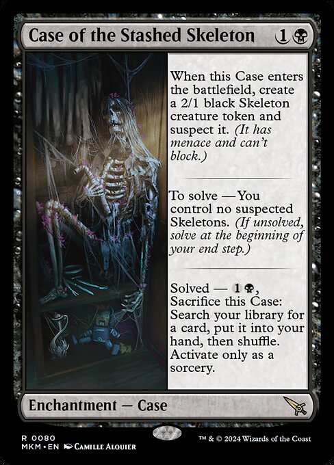 【Foil】【EN】謎の骸骨の事件/Case of the Stashed Skeleton [MKM] 黒R No.80