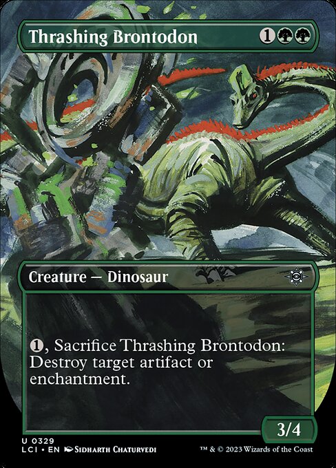 【ボーダレス】【Foil】【EN】打ち壊すブロントドン/Thrashing Brontodon [LCI] 緑U No.329