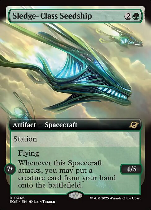 【拡張アート】【EN】スレッジ級シードシップ/Sledge-Class Seedship [EOE] 緑R No.346