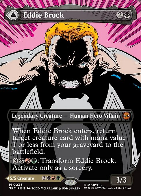 【ボーダレス】【Foil】【EN】エディ・ブロック // リーサル・プロテクター、ヴェノム/Eddie Brock // Venom, Lethal Protector [SPM] 黒M No.233
