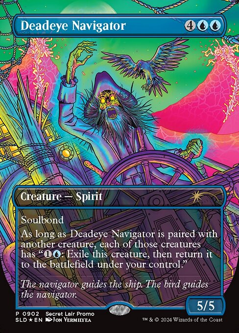 【ボーダレス】【Foil】【EN】狙い澄ましの航海士/Deadeye Navigator [SLD] 青R No.902