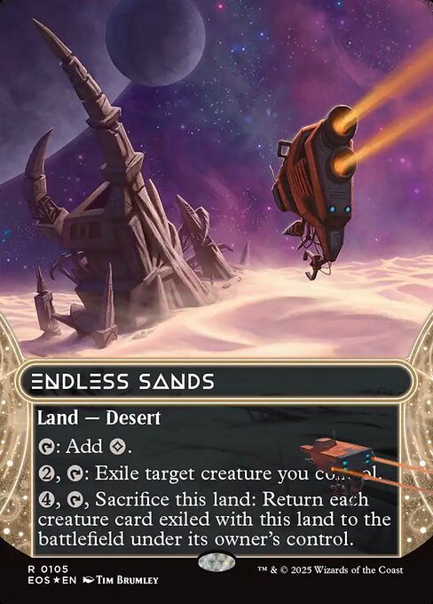 【ボーダレス】【ギャラクシーFoil】【EN】終わりなき砂漠/Endless Sands [EOS] 土地R No.105