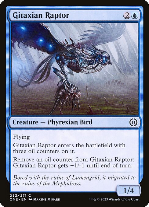 【Foil】【EN】ギタクシア派の猛禽/Gitaxian Raptor [ONE] 青C No.53