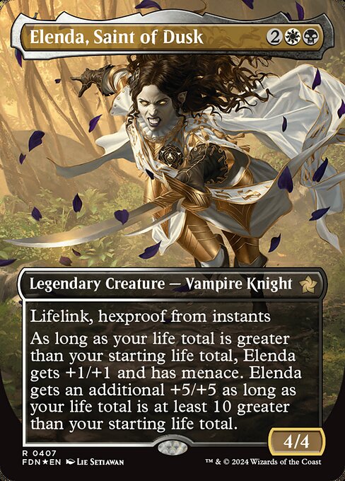 【ボーダレス】【Foil】【EN】薄暮の聖人、エレンダ/Elenda, Saint of Dusk [FDN] 金R No.407