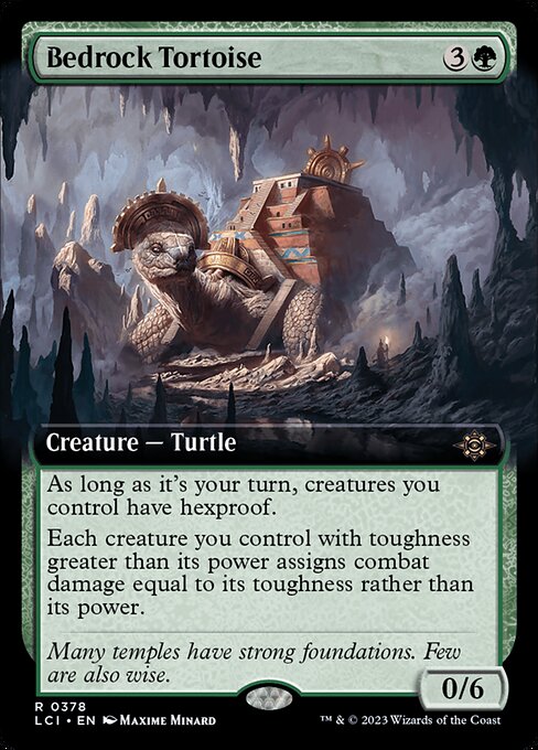【拡張アート】【Foil】【EN】床岩の亀/Bedrock Tortoise [LCI] 緑R No.378