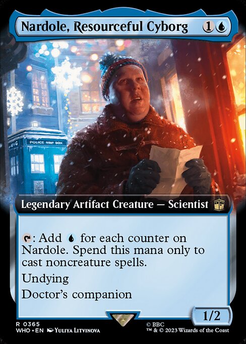 【拡張アート】【Foil】【EN】気立ての良いサイボーグ、ナードル/Nardole, Resourceful Cyborg [WHO] 青R No.365