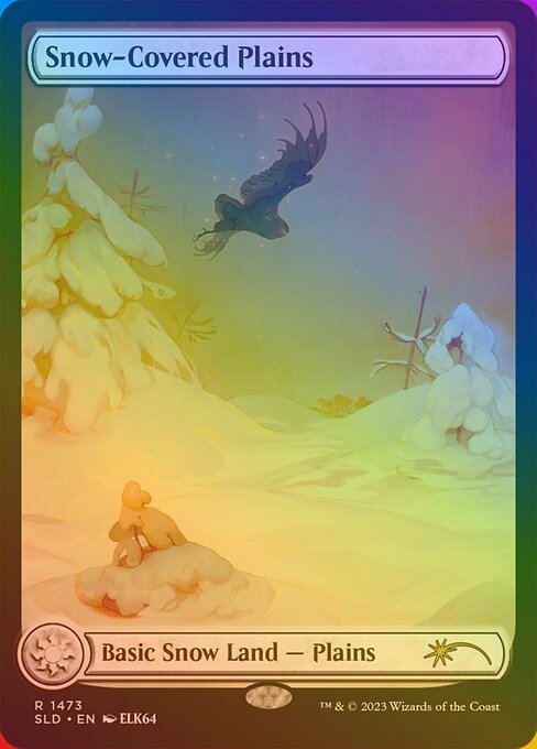 【フルアート】【Foil】【EN】冠雪の平地/Snow-Covered Plains [SLD] 土地R No.1473★