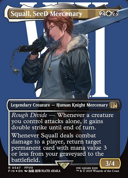 【ボーダレス】【サージFoil】【EN】SeeDの傭兵、スコール/Squall, SeeD Mercenary [FIN] 金R No.547