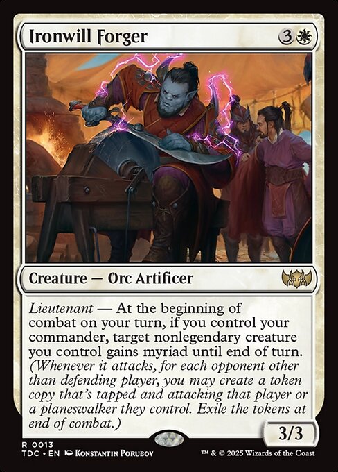 【Foil】【EN】鉄心の鍛冶工/Ironwill Forger [TDC] 白R No.13