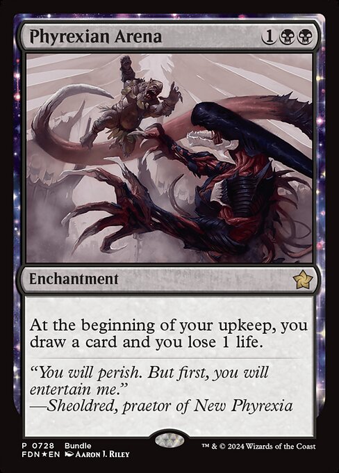 【Foil】【EN】ファイレクシアの闘技場/ファイレクシアの闘技場/Phyrexian Arena [FDN] 黒R No.728