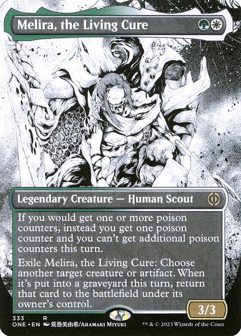 【ショーケース】【ボーダレス】【Foil】【EN】生ける治療、メリーラ/Melira, the Living Cure [ONE] 金R No.333