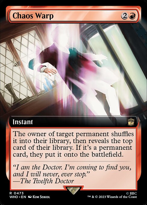 【拡張アート】【Foil】【EN】混沌のねじれ/Chaos Warp [WHO] 赤R No.473