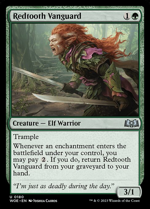 【Foil】【EN】赤歯の先兵/Redtooth Vanguard [WOE] 緑U No.180