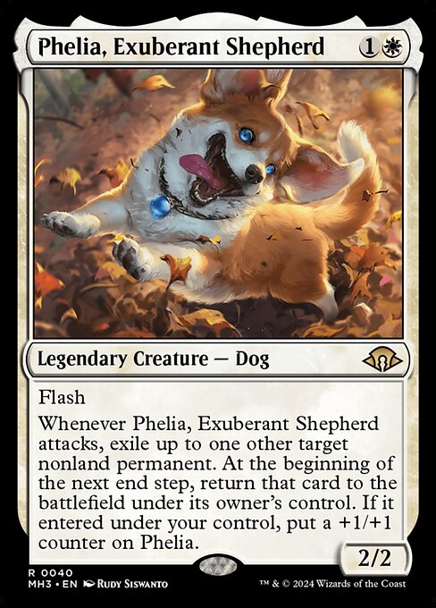【Foil】【EN】溌剌の牧羊犬、フィリア/Phelia, Exuberant Shepherd [MH3] 白R No.40