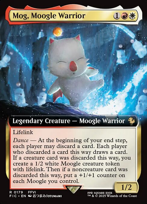 【拡張アート】【Foil】【EN】モーグリ族の戦士、モグ/Mog, Moogle Warrior [FIC] 金R No.179