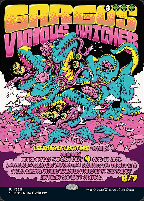 【ボーダレス】【Foil】【EN】凶暴な見張り、ガーゴス/Gargos, Vicious Watcher [SLD] 緑R No.1329
