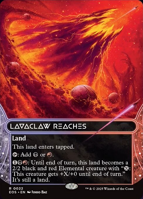 【ボーダレス】【Foil】【EN】溶岩爪の辺境/Lavaclaw Reaches [EOS] 土地R No.22