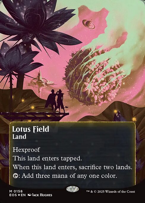 【ボーダレス】【ギャラクシーFoil】【EN】睡蓮の原野/Lotus Field [EOS] 土地M No.158