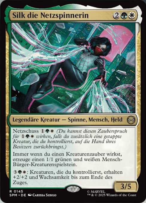 【Foil】【EN】ウェブ紡ぎ、シルク/Silk the Webspinner [SPM] 金R No.145